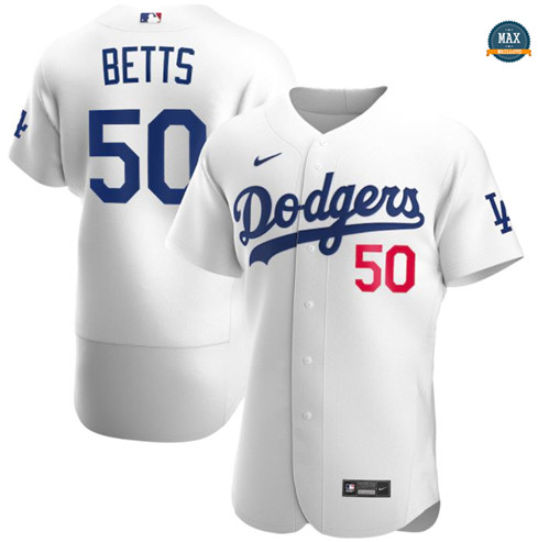 Max Maillots Mookie Betts, Los Angeles Dodgers - Blanc