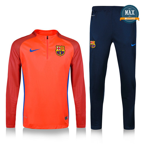Survetement Barcelone 2019/20 Orange/Bleu Marine sweat zippé