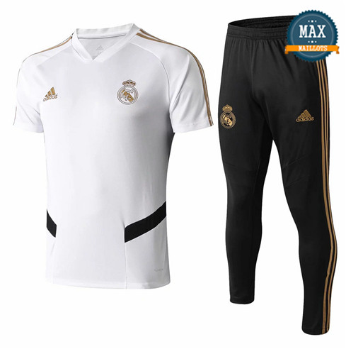 Maillot + Pantalon Real Madrid 2019/20 Training Blanc/Noir Col V