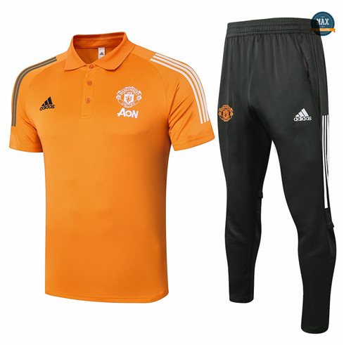 Max Maillot Manchester United Polo + Pantalon 2020/21 Training Orange