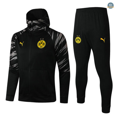 Max Veste Survetement à Capuche Borussia Dortmund Noir 2021/22