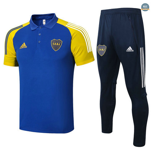 Max Maillots POLO Boca Juniors + Pantalon 2021/22 Training Bleu
