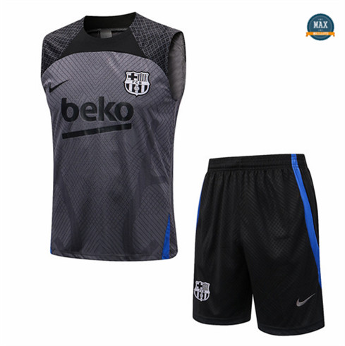 Max Maillot foot Barcelone Debardeur + Short 2022 Training Gris fiable max 441