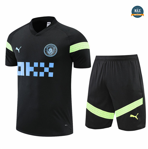 Max Maillot foot Manchester City + Short 2022 Training Noir fiable max 479