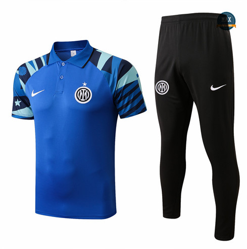 Max Maillots polo Inter Milan Training Pantalon de Foot 2022/23 Bleu M8586