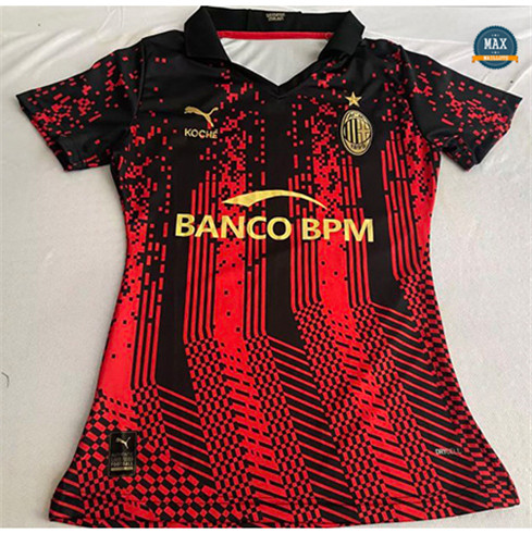 Max Maillot AC Milan Femme Rouge 2023/24 flocage