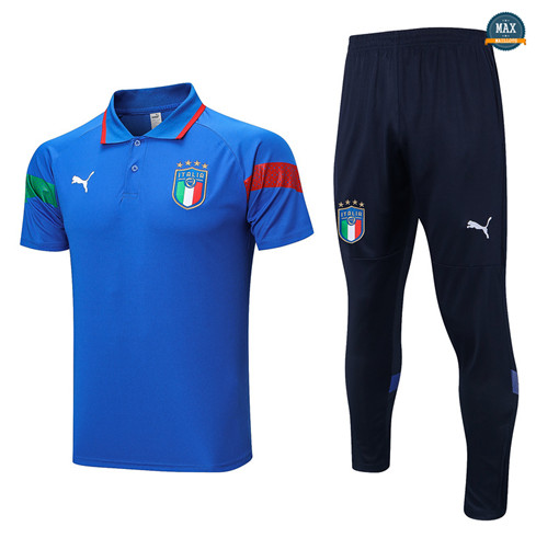 Max Maillot Polo Italie + Pantalon 2022/23 Training Bleu fiable