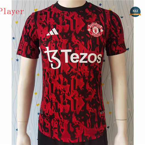 Max Maillot foot Player Version 2023/24 Manchester United Training Rouge/Noir
