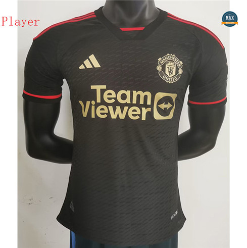 Max Maillots foot Player 2023/24 Manchester United Noir fiable