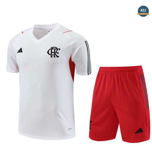 Nouveau Max Maillot Flamengo Enfant + Short 2023/24 Training Blanc flocage
