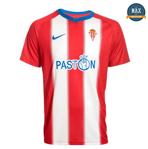 Maillot Sporting Gijon Domicile 2018/19 Rouge/Blanc