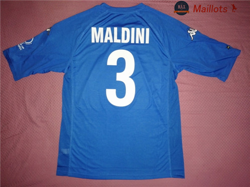Maillot Retro 2000-2001-2002 Coupe du Monde Italie Domicile (3 Maldini)