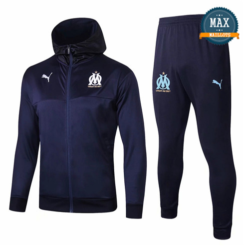 Veste Survetement à Capuche Marseille 2019/20 Bleu Marine
