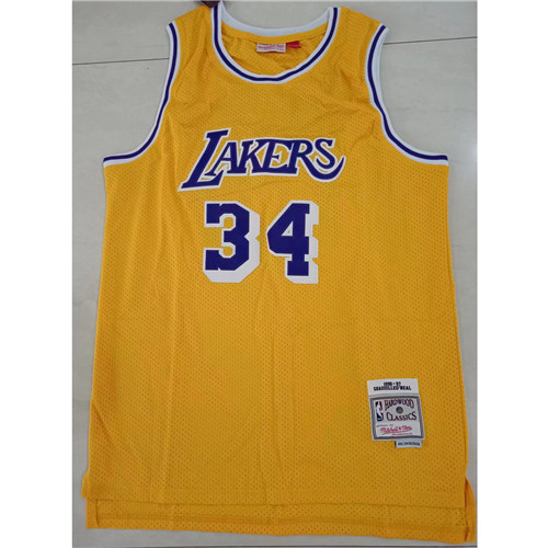 240285 Max Maillots NBA Los Angeles Lakers O'NEAL 34 jaune Taille:50